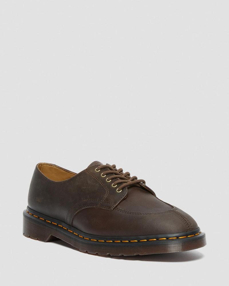 Dr Martens 2046 Crazy Horse Læder Oxford Sko Herre Mørkebrune | DK 610QMA